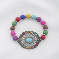 Rodeo western concho beaded bracelet