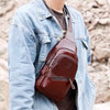 Men Leather Crossbody Chest Bag