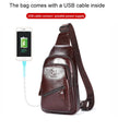 Men Leather Crossbody Chest Bag