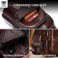 Men Leather Crossbody Chest Bag