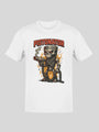 White short-sleeved t-shirt with a 