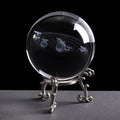 Engraved Solar System Crystal Ball.