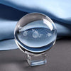 Engraved Solar System Crystal Ball.