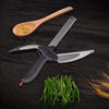 Stainless Steel Kitchen Scissors 2-in-1 with Cutting Board.